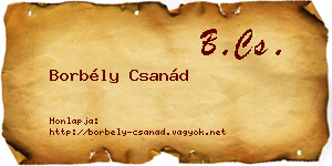 Borbély Csanád névjegykártya