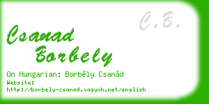 csanad borbely business card