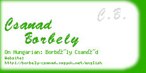 csanad borbely business card